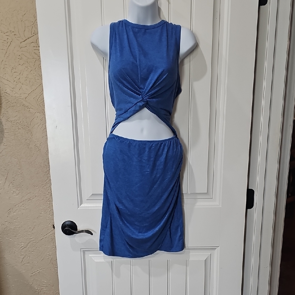 Blue Sleeveless Mini Dress